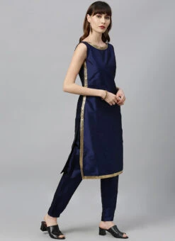 Blue Taffeta Top Festive Wear -C Bazaar Shop Blue Taffeta Top KRBS02307703 u