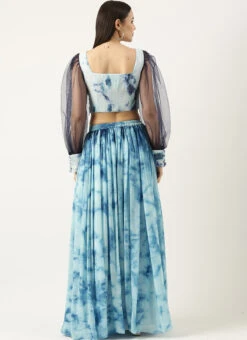 Skirt From Blue Tie N Dye Chinon Skirt Set After Six Wear 11 Skirt From Blue Tie N Dye Chinon Skirt Set After Six Wear -C Bazaar Shop Blue Tie N Dye Chinon Skirt Set IWBS02301023 b