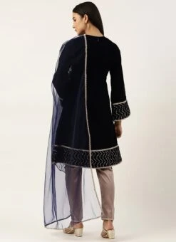 Top From Blue Velvet Embroidered Straight Pant Suit After Six Wear -C Bazaar Shop Blue Velvet Embroidered Straight Pant Suit SLBS02211067 b 1