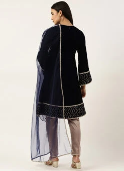Bottom From Blue Velvet Embroidered Straight Pant Suit After Six Wear -C Bazaar Shop Blue Velvet Embroidered Straight Pant Suit SLBS02211067 b