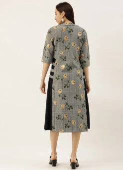 Boat Neck Black Rayon Printed Top N Jacket Set After Six Wear -C Bazaar Shop Boat Neck Black Rayon Printed Top N Jacket Set IWBS02012522 b