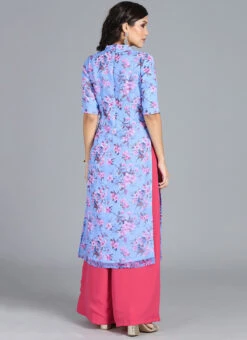 Ethnovog Blue Wide Leg Pant Suit After Six Wear 10 Ethnovog Blue Wide Leg Pant Suit After Six Wear -C Bazaar Shop Bollywood Vogue Blue Customised Wide Leg Pant Suit IWBV01906410 b