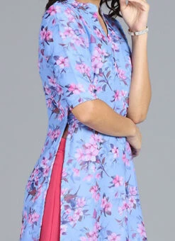 Ethnovog Blue Wide Leg Pant Suit After Six Wear