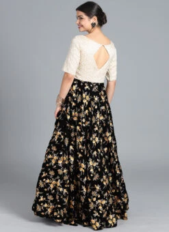 Ethnovog Black Anarkali Gown Wedding Wear -C Bazaar Shop Bollywood Vogue Customised Black Anarkali Gown IWBS01902601 b