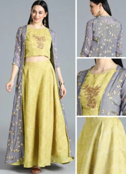 Ethnovog Crop Top N Skirt Party Wear -C Bazaar Shop Bollywood Vogue Customised Crop Top N Skirt IWBV01904098 gl