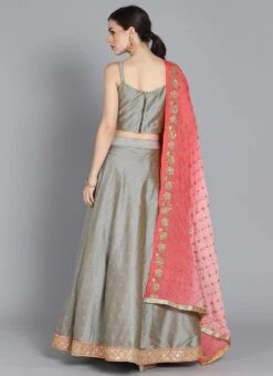 Ethnovog Grey Lehenga Choli Wedding Wear 11 Ethnovog Grey Lehenga Choli Wedding Wear -C Bazaar Shop Bollywood Vogue Customised Grey Lehenga Choli GHBV01904091 b
