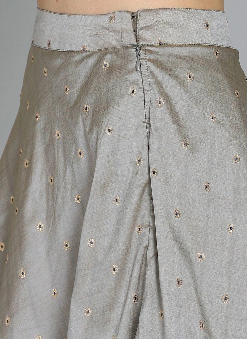 Ethnovog Grey Lehenga Choli Wedding Wear 6 Ethnovog Grey Lehenga Choli Wedding Wear - Image 6