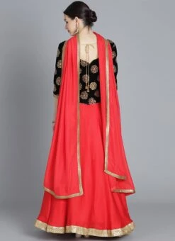 Ethnovog Red Embroidered Lehenga Party Wear -C Bazaar Shop Bollywood Vogue Customized Red Embroidered Lehenga GHBV01809239 b