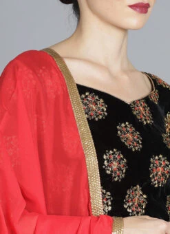 Ethnovog Red Embroidered Lehenga Party Wear -C Bazaar Shop Bollywood Vogue Customized Red Embroidered Lehenga GHBV01809239 rrc1