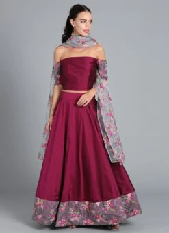 BollywoodVogue Off Shoulder Lehenga Set Party Wear 6 BollywoodVogue Off Shoulder Lehenga Set Party Wear -C Bazaar Shop BollywoodVogue Customised Off Shoulder Lehenga Set GHBV01902569 u