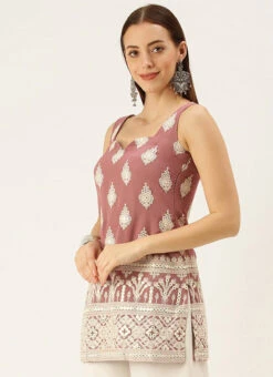 Brown Embroidered Georgette Top Festive Wear 11 Brown Embroidered Georgette Top Festive Wear -C Bazaar Shop Brown Embroidered Georgette Top KRBS02307717 b