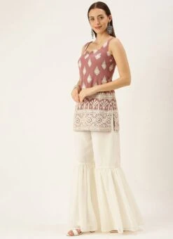 Brown Embroidered Georgette Top Festive Wear 10 Brown Embroidered Georgette Top Festive Wear -C Bazaar Shop Brown Embroidered Georgette Top KRBS02307717 u