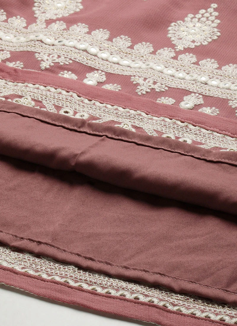 Brown Embroidered Georgette Top Festive Wear 7 Brown Embroidered Georgette Top Festive Wear - Image 7