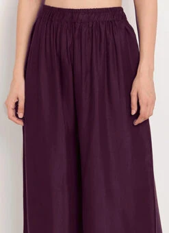 Wine Rayon Palazzo Pant Work Wear