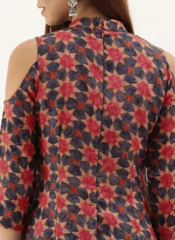 Collar Neck Multicoloured Straight Pant Kurta Set After Six Wear -C Bazaar Shop Collar Neck Multicoloured Straight Pant Kurta Set KSBS02001398 rrc3