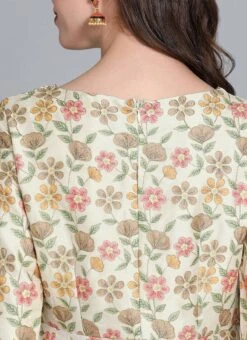 Cream Embroidered Kurta N Wide Leg Pant Festive Wear -C Bazaar Shop Cream Embroidered Kurta N Wide Leg Pant KSBS01911761 rrc3