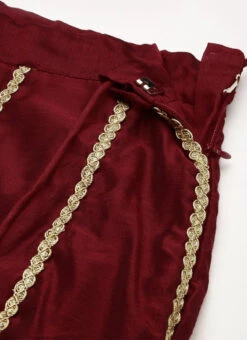 Dupatta From Cream Georgette Embroidered Maroon Kali Lehenga After Six Wear -C Bazaar Shop Cream Georgette Embroidered Maroon Kali Lehenga GHBS02211088 rrc2