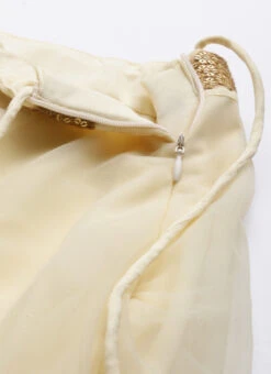 Cream Net N Beige Handkerchief Skirt Festive Wear -C Bazaar Shop Cream Net N Beige Handkerchief Skirt WBBS02012685 rrc1