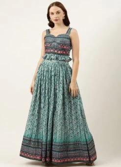 Skirt From Cream And Blue Printed N Embroidered Skirt Set After Six Wear 10 Skirt From Cream And Blue Printed N Embroidered Skirt Set After Six Wear -C Bazaar Shop Cream and Blue Printed N Embroidered Skirt Set IWBS02301062 u