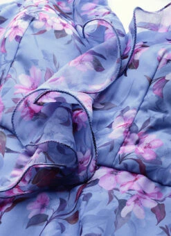 Blue Digital Print V Neck Gown After Six Wear 10 Blue Digital Print V Neck Gown After Six Wear -C Bazaar Shop Custom Made Blue Digital Print V Neck Gown IWBS01907078 rrc1