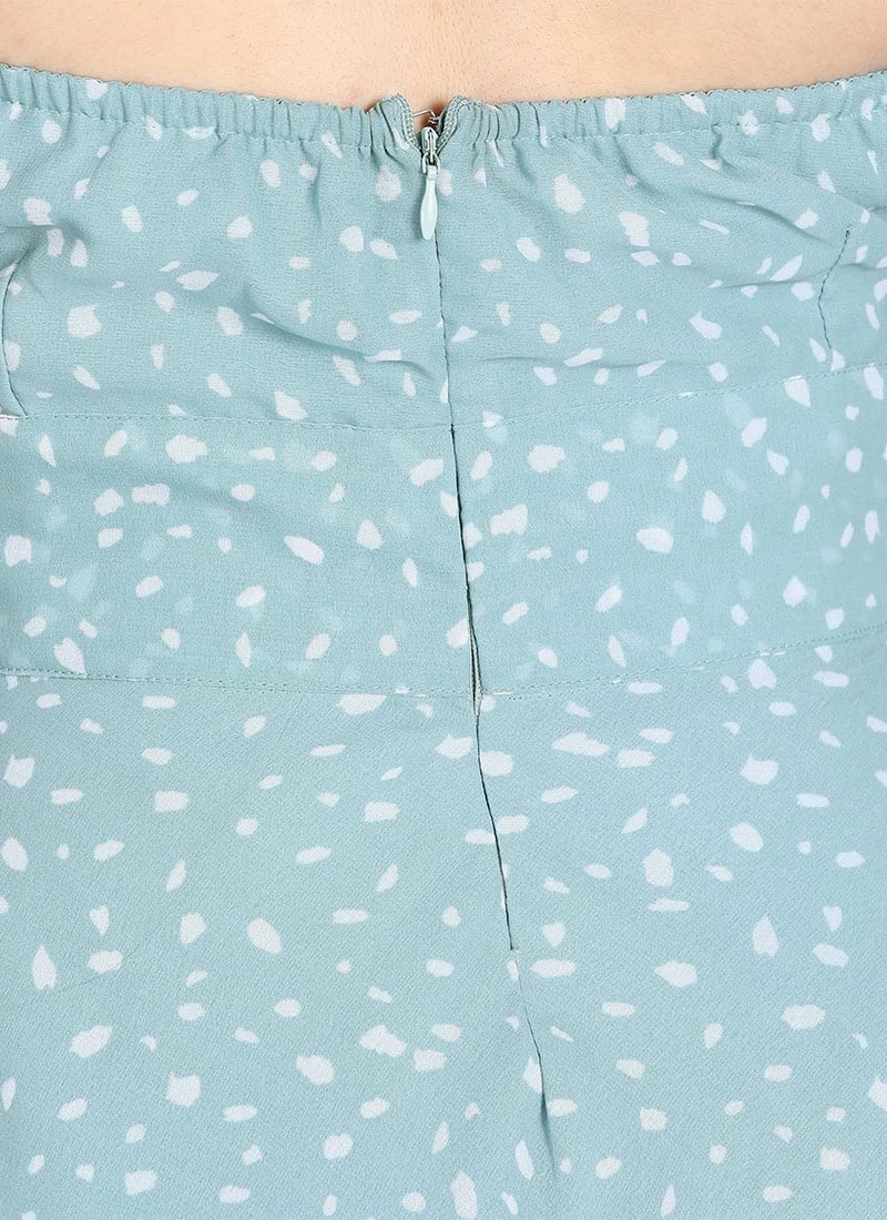 Blue Halter Neck Georgette Gown After Six Wear 8 Blue Halter Neck Georgette Gown After Six Wear - Image 8