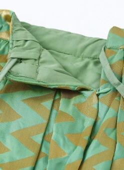 Gold N Green Box Pleated Lehenga Festive Wear -C Bazaar Shop Custom Made Gold N Green Box Pleated Lehenga GHBS01909799 rrc2