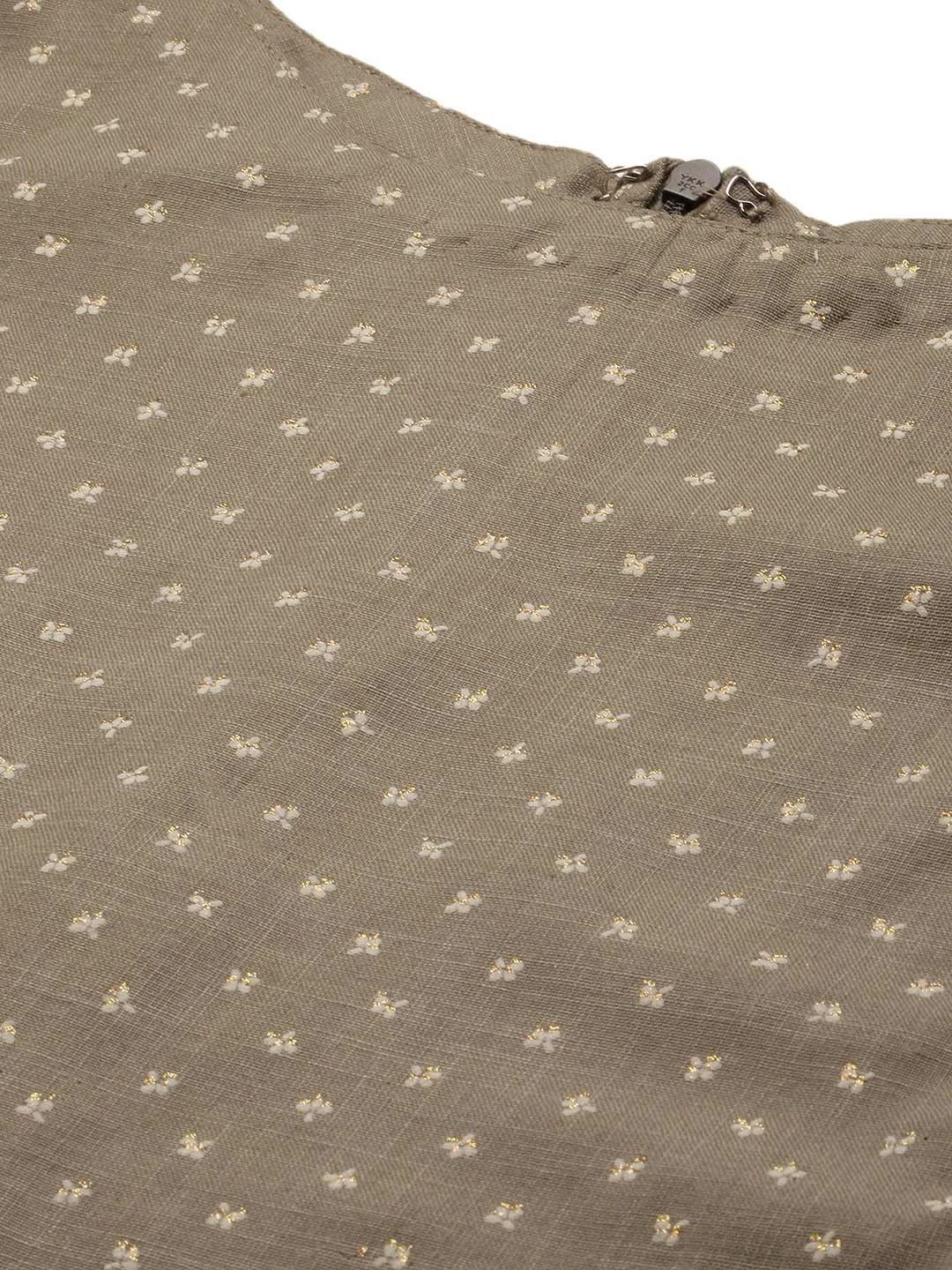 Grey Foil Printed Kurta Set After Six Wear 5 Grey Foil Printed Kurta Set After Six Wear - Image 5