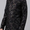 Black Foil Print Kurta Pyjama Set Festive Wear
