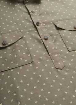 Grey Foil Print Pathani Set Party Wear 10 Grey Foil Print Pathani Set Party Wear -C Bazaar Shop Customized Grey Foil Print Pathani Set KPBS01908473 rrc1
