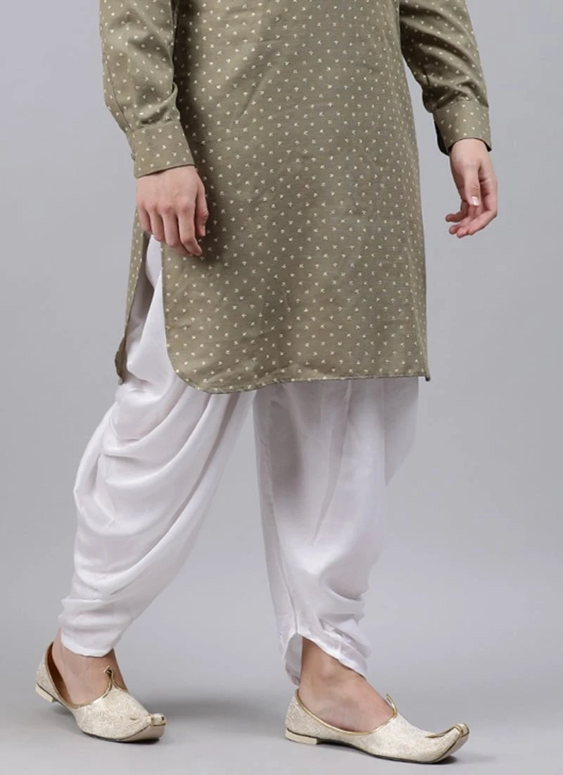 Grey Foil Print Pathani Set Party Wear 7 Grey Foil Print Pathani Set Party Wear - Image 7