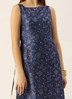 Dark Blue And Off White Kurta Gharara Set After Six Wear -C Bazaar Shop Dark Blue And Off White Kurta Gharara Set KSBS02110868 rrc4 1