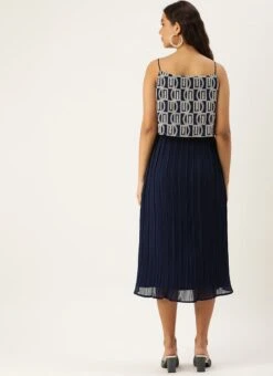 Dark Blue Embroidered Georgette Dress Festive Wear After Six Wear 11 Dark Blue Embroidered Georgette Dress Festive Wear After Six Wear -C Bazaar Shop Dark Blue Embroidered Georgette Dress DRBS02210917 b