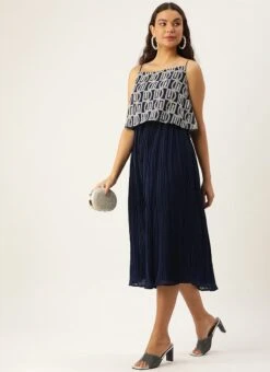 Dark Blue Embroidered Georgette Dress Festive Wear After Six Wear 10 Dark Blue Embroidered Georgette Dress Festive Wear After Six Wear -C Bazaar Shop Dark Blue Embroidered Georgette Dress DRBS02210917 u