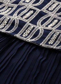 Dark Blue Embroidered Georgette Dress Festive Wear After Six Wear 12 Dark Blue Embroidered Georgette Dress Festive Wear After Six Wear -C Bazaar Shop Dark Blue Embroidered Georgette Dress DRBS02210917 rrc1