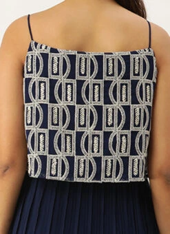 Dark Blue Embroidered Georgette Dress Festive Wear After Six Wear 13 Dark Blue Embroidered Georgette Dress Festive Wear After Six Wear -C Bazaar Shop Dark Blue Embroidered Georgette Dress DRBS02210917 rrc2