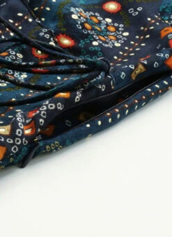 Dark Blue Printed Angarkha Gown Festive Wear 13 Dark Blue Printed Angarkha Gown Festive Wear -C Bazaar Shop Dark Blue Printed Angarkha Gown IWBS02110833 rrc2