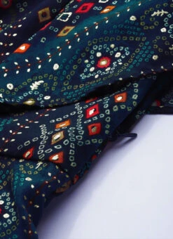 Dark Blue Printed Viscose Dress After Six Wear 11 Dark Blue Printed Viscose Dress After Six Wear -C Bazaar Shop Dark Blue Printed Viscose Dress DRBS02110828 rrc2