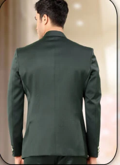 Dark Green Terry Rayon Satin Bandhgala Jacket -C Bazaar Shop Dark Green Terry Rayon Satin Bandhgala Jacket JMKMDC3712NB b