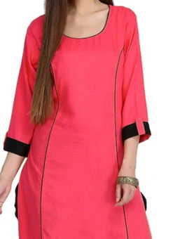 Dark Peach Plain Kurta Salwar Set After Six Wear