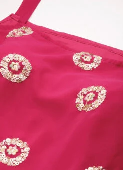 Top From Dark Pink Georgette Embroidered Gharara Set After Six Wear -C Bazaar Shop Dark Pink Georgette Embroidered Gharara Set IWBS02301145 rrc1