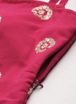 Bottom From Dark Pink Georgette Embroidered Gharara Set After Six Wear -C Bazaar Shop Dark Pink Georgette Embroidered Gharara Set IWBS02301145 rrc3 1