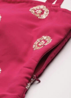Top From Dark Pink Georgette Embroidered Gharara Set After Six Wear -C Bazaar Shop Dark Pink Georgette Embroidered Gharara Set IWBS02301145 rrc3