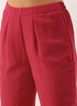 Dupatta From Dark Pink Georgette Embroidered Gharara Suit Set After Six Wear -C Bazaar Shop Dark Pink Georgette Embroidered Gharara Suit Set SLBS02212480 rrc2 1