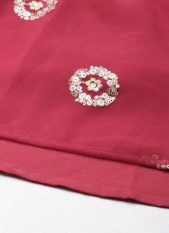 Top From Dark Pink Georgette Embroidered Gharara Suit Set After Six Wear -C Bazaar Shop Dark Pink Georgette Embroidered Gharara Suit Set SLBS02212480 rrc3 2
