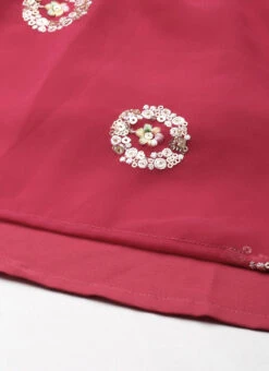 Bottom From Dark Pink Georgette Embroidered Gharara Suit Set After Six Wear -C Bazaar Shop Dark Pink Georgette Embroidered Gharara Suit Set SLBS02212480 rrc3