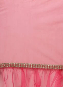 Top From Dark Pink Georgette Embroidered Gharara Suit Set After Six Wear -C Bazaar Shop Dark Pink Georgette Embroidered Gharara Suit Set SLBS02212480 rrc4 2