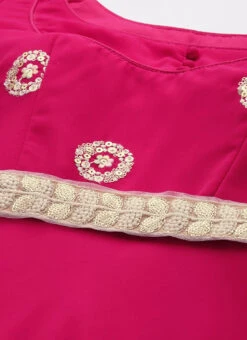 Dupatta From Dark Pink Georgette Embroidered Gown After Six Wear -C Bazaar Shop Dark Pink Georgette Embroidered Gown IWBS02304096 rrc1