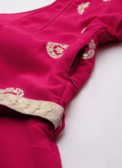 Dupatta From Dark Pink Georgette Embroidered Gown After Six Wear -C Bazaar Shop Dark Pink Georgette Embroidered Gown IWBS02304096 rrc3