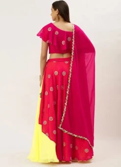 Dark Pink Georgette Embroidered Lehenga Set Wedding Wear 11 Dark Pink Georgette Embroidered Lehenga Set Wedding Wear -C Bazaar Shop Dark Pink Georgette Embroidered Lehenga set GHBS02211075 b