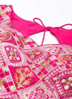 Dupatta From Dark Pink Sequins Tiered Style Lehenga Set After Six Wear 12 Dupatta From Dark Pink Sequins Tiered Style Lehenga Set After Six Wear -C Bazaar Shop Dark Pink Sequins Tiered Style Lehenga Set GHBS02211204 rrc1